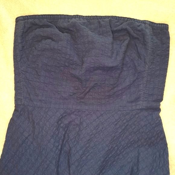 J. Crew Navy Blue Strapless A-Line Dress Summer Size 0 - Picture 3 of 5